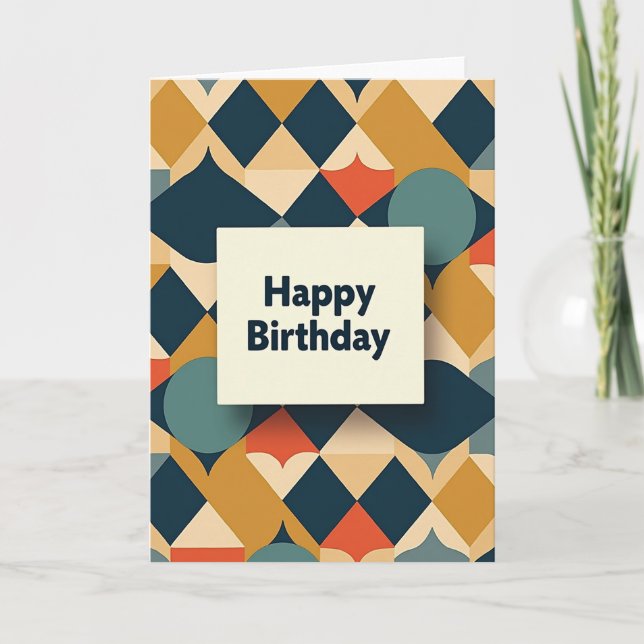 Retro Birthday Pattern Card (Front)