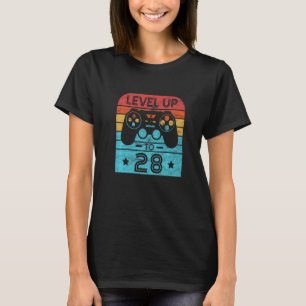 Retro Birthday Video Game 28 Years Old Gamer Level T-Shirt