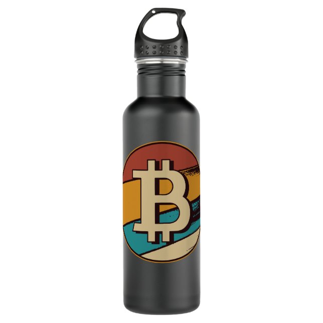 Retro Bitcoin Logo 710 Ml Water Bottle (Front)