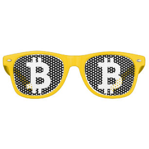 Retro Bitcoin logo de fête nuances crypto fan lunettes d