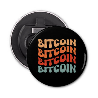 Retro Bitcoin Typography Design Bottle Opener