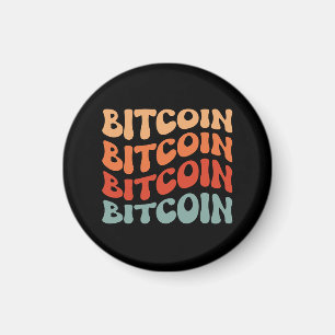 Retro Bitcoin Typography Design Magnet