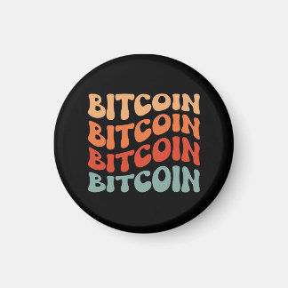 Retro Bitcoin Typography Design Magnet