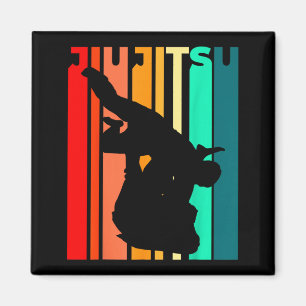 Retro BJJ Martial Art MMA Brazilian Jiu Jitsu For Magnet