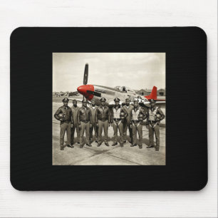 Retro black airmen black history world war 2 mouse pad