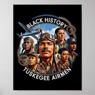 Retro black airmen black history world war 2 poster