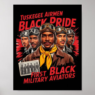 Retro Black Airmen Black History World War 2 Tuske Poster