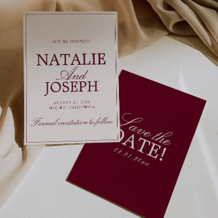 Retro Black And Cream Old Money Luxury Wedding Save The Date