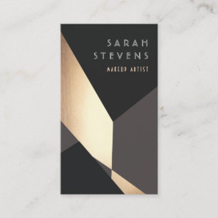 Retro Black and Gold Art Deco Abstract Business Card