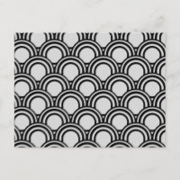 Retro Black and White Art Deco Abstract Pattern