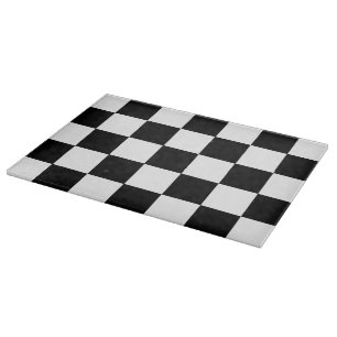 Retro Black and White Chequerboard Cutting Board