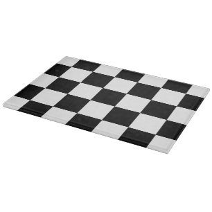 Retro Black and White Chequerboard Cutting Board