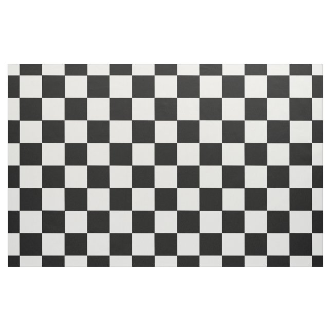 Retro Black and White Chequerboard Pattern Fabric (Fat Quarter)