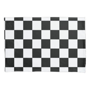Retro Black and White Chequered Pattern Pillow Cas Pillowcase