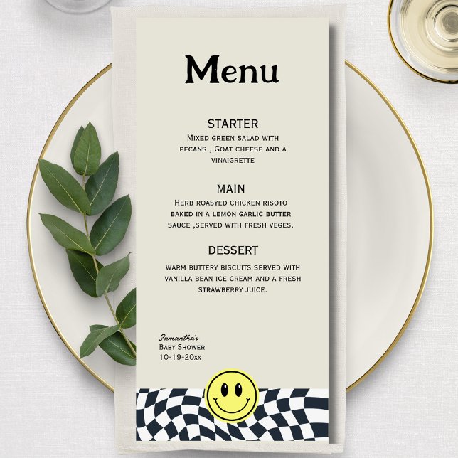 Retro black and white chequered vintage menu (Creator Uploaded)