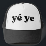 Retro Black and White Grandpa Chinese yé ye Trucker Hat<br><div class="desc">"yé ye" in retro style font,  colour is editable; add your own name if desired and choose hate style. Contact me for other nicknames.</div>