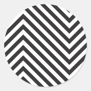 Retro Black and White Pattern Classic Round Sticker