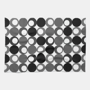 Retro Black and White Pattern Kitchen Towel