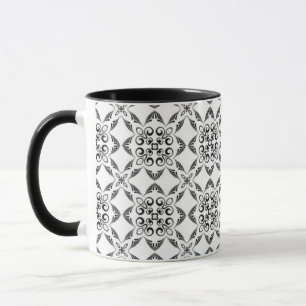 Retro Black and White Pattern Mug
