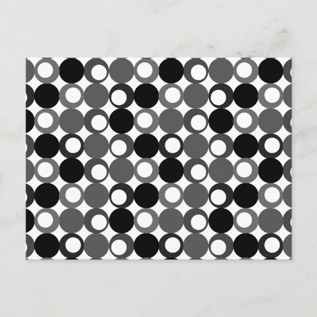 Retro Black and White Pattern Postcard (Front)