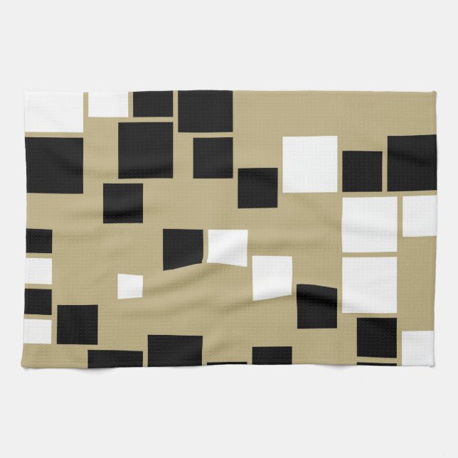 Retro Black and White Pattern Seamless Art Kitchen Towel (Horizontal)