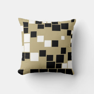 Retro Black and White Pattern Seamless Art Throw Pillow