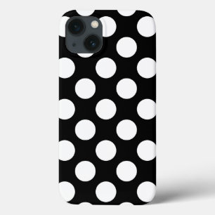 Retro Black and White Polka Dot iPhone 13 Case