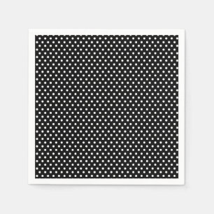 Retro black and white polka dot napkin