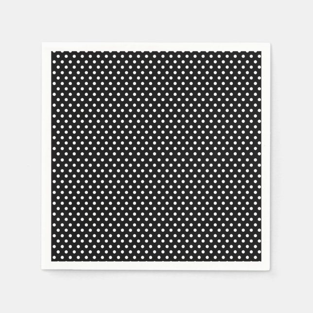 Retro black and white polka dot napkin (Front)