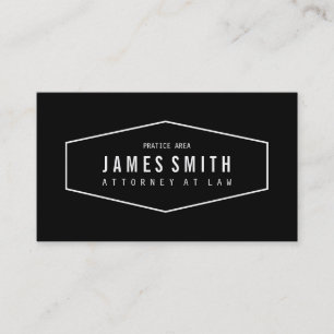 Retro Black and White Professional Attorney Business Card