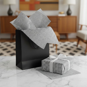 Retro Black And White Squares Art Pattern Tissue Paper