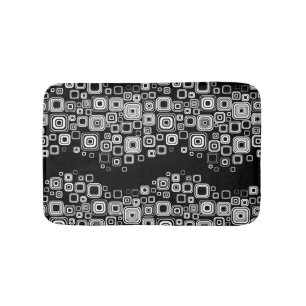 Retro black and white squares bath mat
