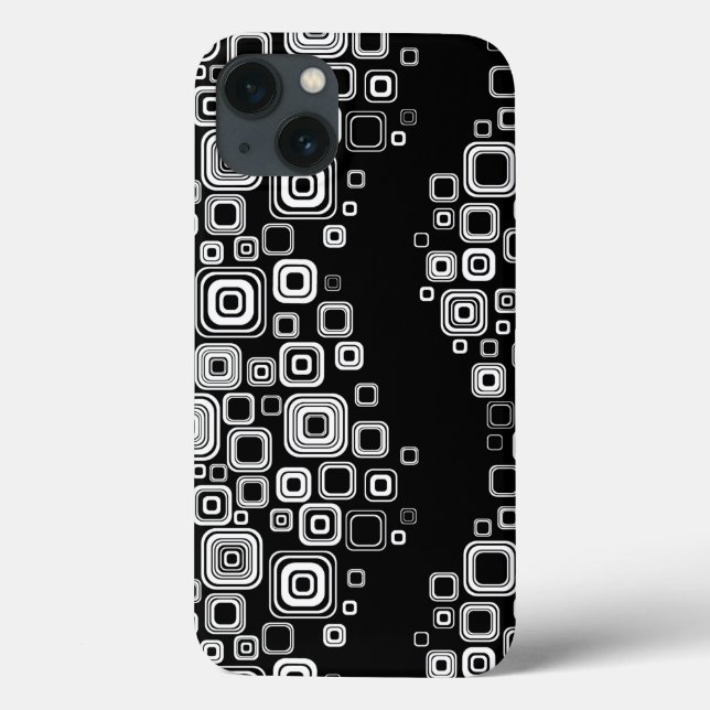 Retro black and white squares Case-Mate iPhone case (Back)