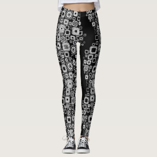 Retro black and white squares leggings