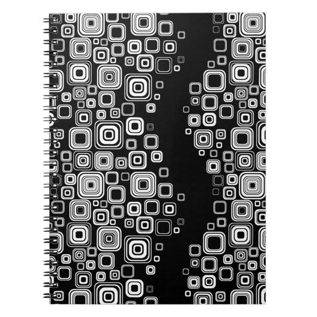 Retro black and white squares notebook (Front)