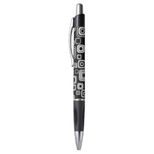 Retro black and white squares pen