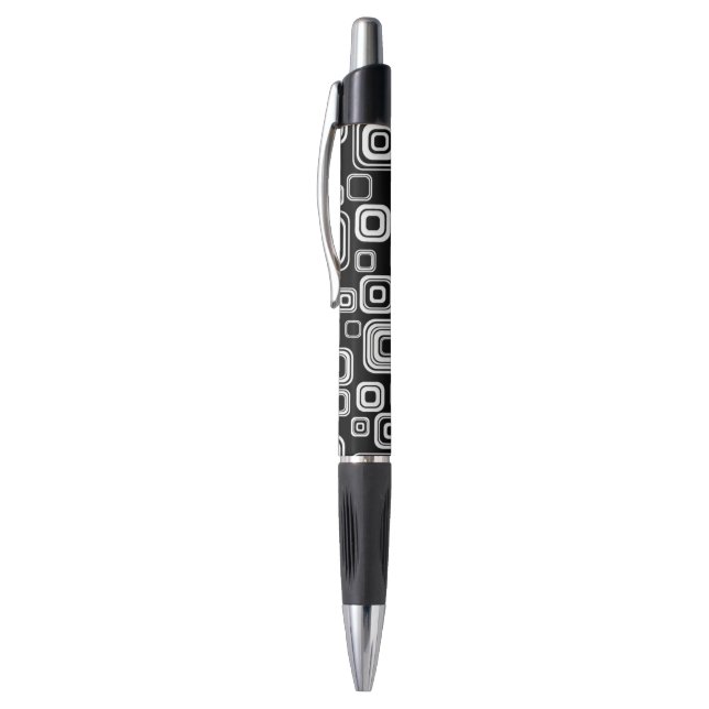 Retro black and white squares pen (Top (Vertical))