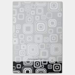 Retro black and white squares post-it notes
