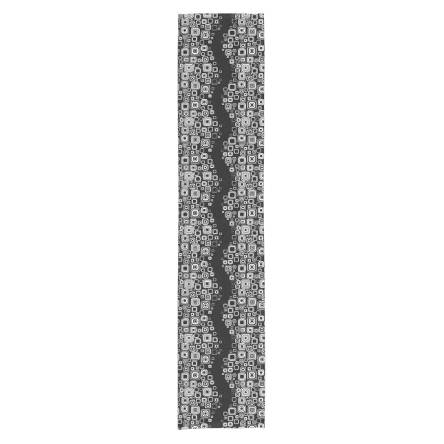 Retro black and white squares short table runner (Front)