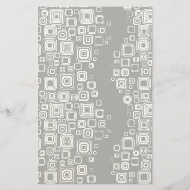 Retro black and white squares stationery (Front)