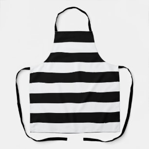 Retro Black And White Stripes  Apron