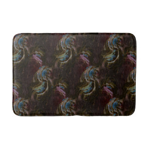 Retro Black Atomic Abstract Bath Mat