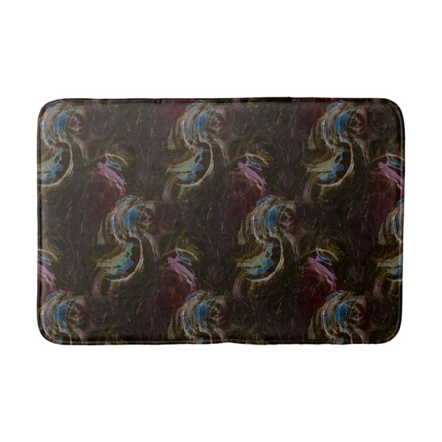 Retro Black Atomic Abstract Bath Mat (Front)