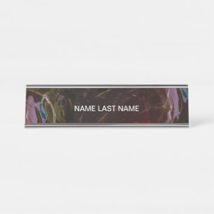 Retro Black Atomic Abstract Desk Name Plate