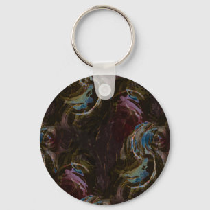 Retro Black Atomic Abstract Keychain