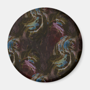Retro Black Atomic Abstract Magnet