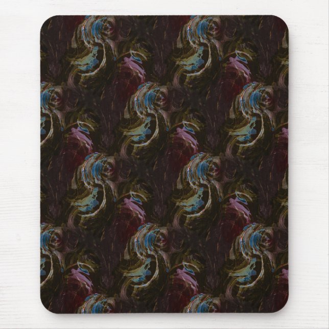 Retro Black Atomic Abstract Mouse Pad (Front)