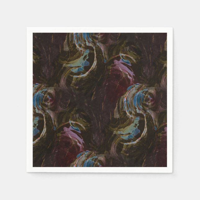 Retro Black Atomic Abstract Napkin (Front)