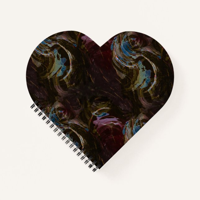 Retro Black Atomic Abstract Notebook (Front)