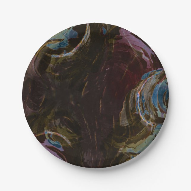 Retro Black Atomic Abstract Paper Plate (Front)